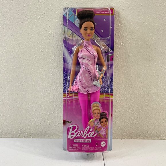 Barbie Ice Skater Doll With Trophy Pink Outfit & Accessories, New - Picture 4 of 9